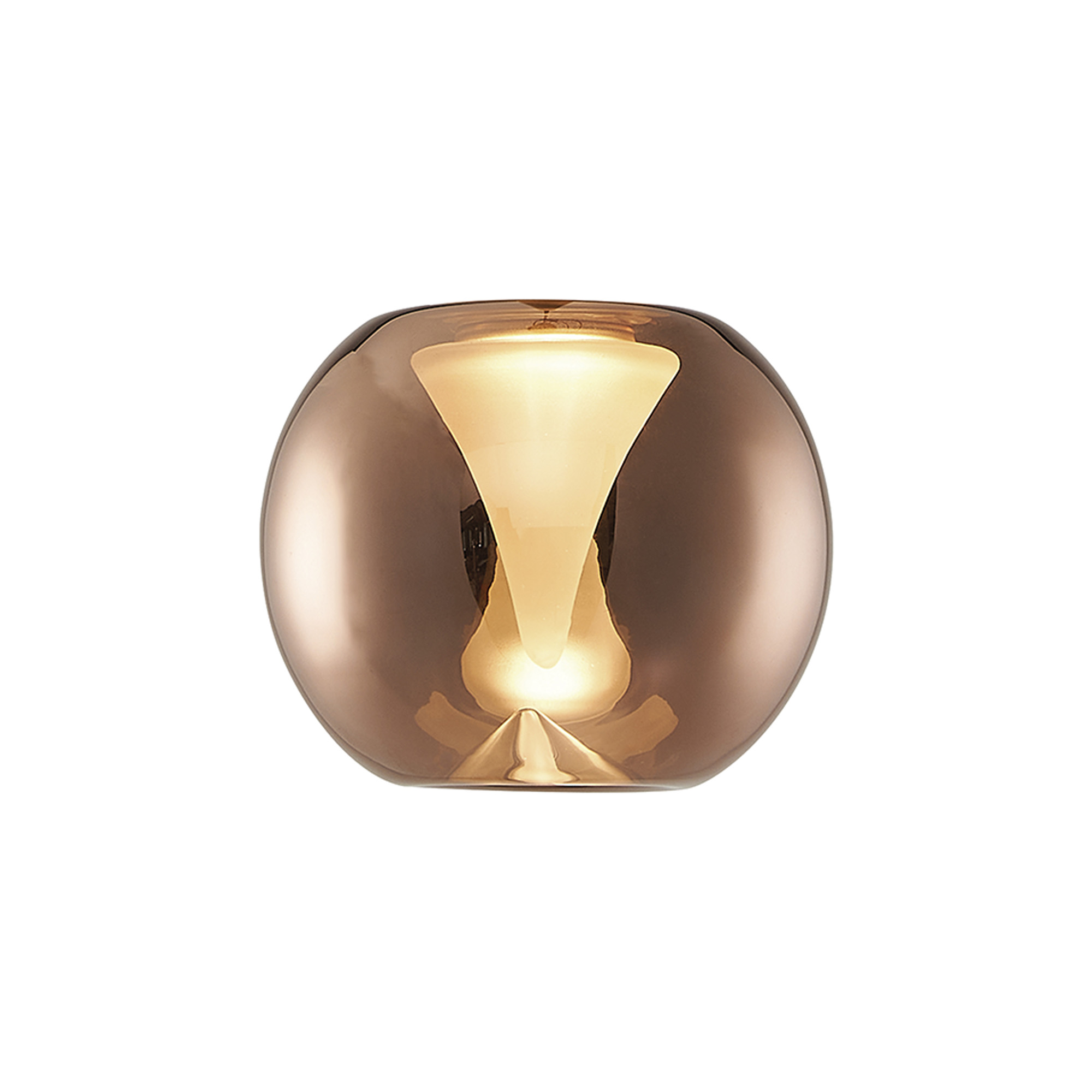 M8938  Andromeda 13cm Round (A) Glass Shade, Copper With Inner Frosted Funnel